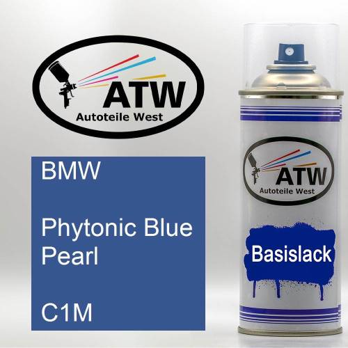 BMW, Phytonic Blue Pearl, C1M: 400ml Sprühdose, von ATW Autoteile West.